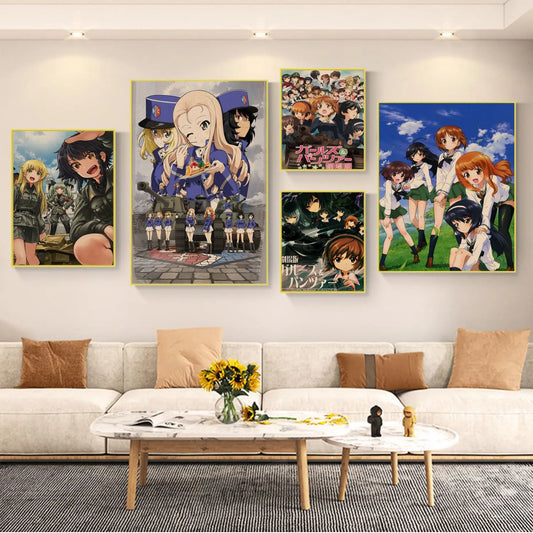 Japanese Anime GIRLS Und PANZER Good Quality Prints Posters Retro