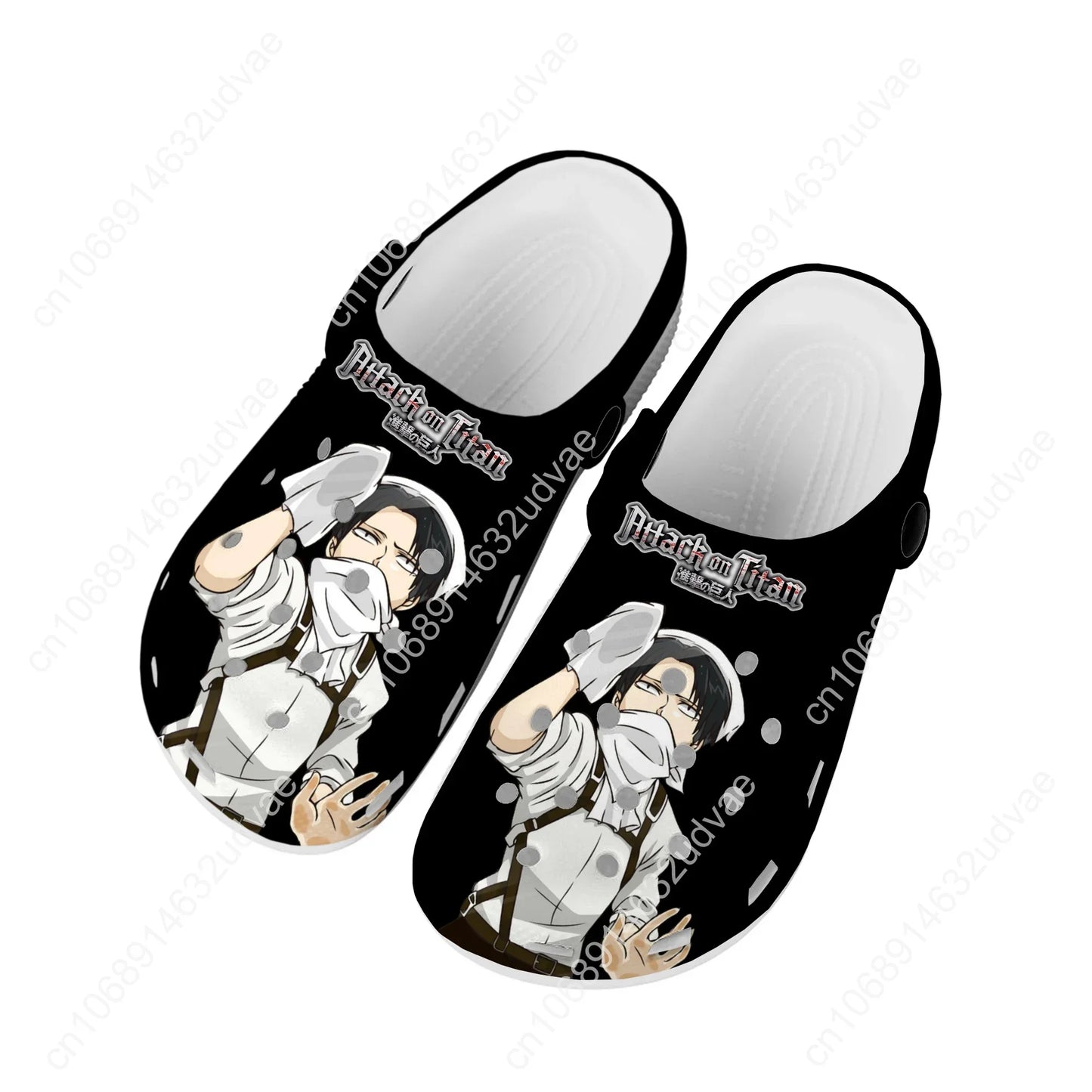 Anime Attack on Titan Levi Ackerman Home Clogs Custom Water Shoes Mens