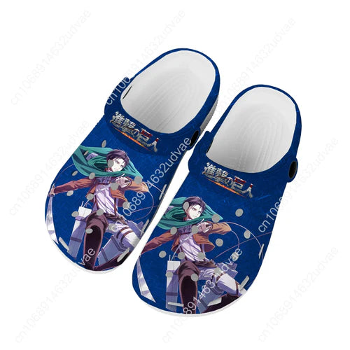 Anime Attack on Titan Levi Ackerman Home Clogs Custom Water Shoes Mens