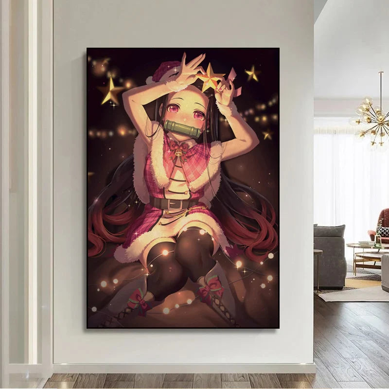 Anime Girl Kamado Nezuko DIY Poster Kraft Paper Prints And Posters