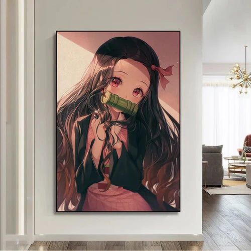 Anime Girl Kamado Nezuko DIY Poster Kraft Paper Prints And Posters